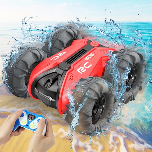 Nawerhfe Amphibienfahrzeug Ferngesteuertes Auto 3 4 5 6 7 8 Jahre, RC Auto Car Spielzeug ab 3-12 Jungen Geburtstags Geschenke Junge Indoor & Outdoor Spielzeug für Kinder 2.4Ghz 4WD 360°Rc Auto von Nawerhfe