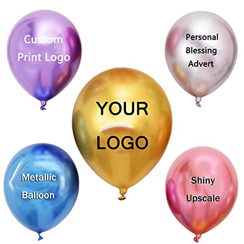 100 Stück Custom Print Metallic Luftballons Werbedruck Logo 30,5 cm Latexballons für Geburtstagsfeier Hochzeit Dekoration Firmenfeier von Nballoon