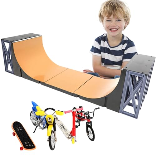 Finger Skateboard Geschenkset, Fingerboard Rampen Mit Mini-Fingerspielzeug Set, Sportspielzeug Kind Reparatur Tech Tool Kit, Kinder Finger Skater, Skateboard Spielspielzeug, Sportspielzeug Für Kinder von Nbbwwu