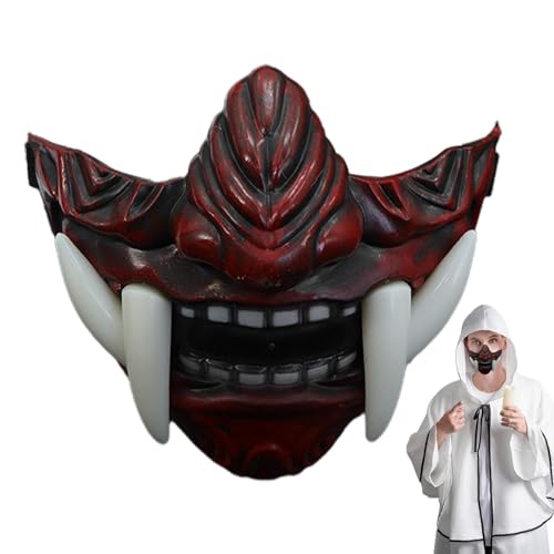 Nbbwwu Fangs Gesichtsbedeckung, Halloween Cosplay Fangs Gesichtsbedeckung - Half-Face Fangs Kostüm | Lustige Halloween-Reißzähne, bequemes Tragen, Tierschädel-Design für Mottopartys von Nbbwwu