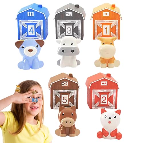 Nbbwwu Fingerpuppen für Kinder,Tierpuppen für Kinder - Tierpuppen Sortierspielzeug Fingerspielzeug - Kinderpuppen, Lernspielzeug, Lernspiele, Scheunentierspielzeug für Kinder, Goodie-Bag-Stuffers von Nbbwwu