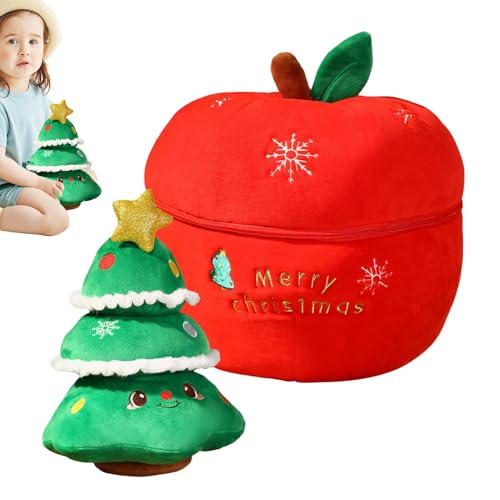 Nbbwwu Gefüllter Weihnachtsbaum, Gefüllte Weihnachtsmannpuppe | Weihnachtsbaum gefüllter Plüsch mit fruchtförmigem Behälter | Niedliche Weihnachtsmann-Elch-Puppe, Spielzeug für und Mädchen, von Nbbwwu