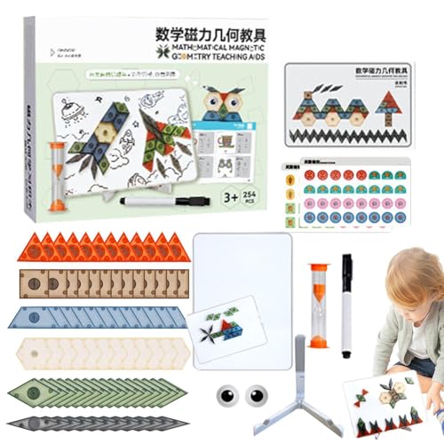 Nbbwwu Magnetische Geometrieblöcke, Magnettafel-Puzzle,Kreatives Magnetmuster-Puzzle | Mathematische Lehrmittel, kreative magnetische Musterblöcke, Puzzle für und Mädchen von Nbbwwu