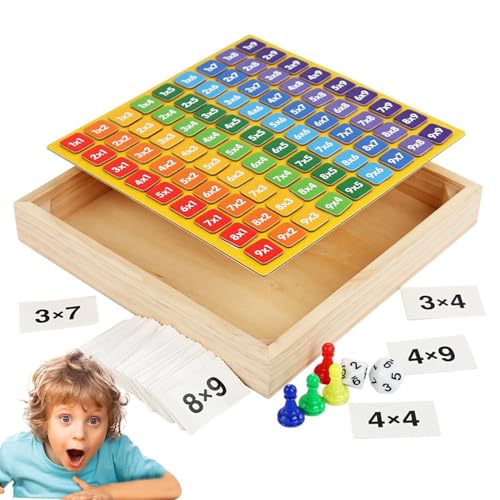 Nbbwwu Multiplikations -Brettspiel, Holzmultiplikationsbrett,Interaktives magnetisches Lernspielzeug - Holzmultiplikation Zusatzbrettspiel, Vorschulspielzeug für und Mädchen von Nbbwwu