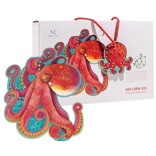 Nbbwwu Oktopus-Bodenpuzzle,Meerestierpuzzle | Pädagogisches Glitzer-Puzzle-Spielzeug | Niedliches Kinder-Puzzle-Spielzeug, Tier-Bodenpuzzle für Zuhause, Kindergarten, Kinderzimmer von Nbbwwu