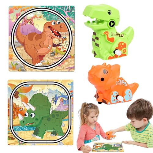 Nbbwwu Puzzle-Track-Auto-Spielset,Auto-Track-Puzzle | Kleinkind-Rennbahn-Dinosaurier - Kleinkind-Puzzlebahn-Spielset mit Fahrzeugen, Spielzeugfahrzeug-Puzzlespielzeug für Kinder ab 3 Jahren von Nbbwwu