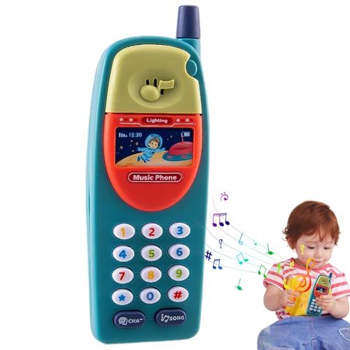 Nbbwwu Spielzeug-Handy, Kindertelefonspielzeug,Musik-Player-Fake-Telefon für Kinder, beruhigender Ton und Licht | Früherziehungsspielzeug, Kinderhandy, fördert die Sprachentwicklung von Nbbwwu
