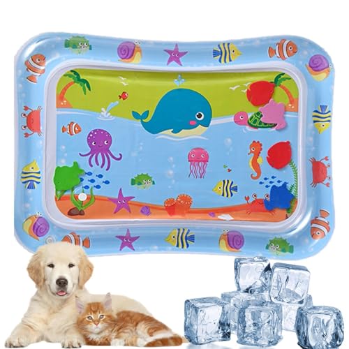 Wassermatte Für Katzen,Wasser-Sensormatte Katze,Sensorische Wassermatte Für Katzen,Aufblasbare Wassermatte Wasserbett Für Haustier,Sensor Water Playmat Für Katzen Hunde,Sommer-Kühlsensor-Wasserspielma von Nbbwwu