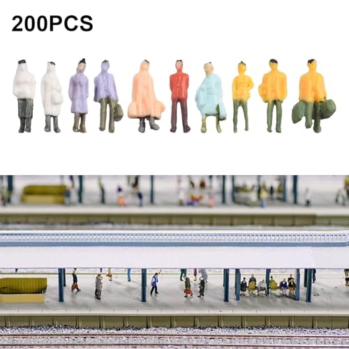 NbgrvB Hauchen Sie Ihren Miniaturwelten Leben ein mit unseren realistischen Modelleisenbahn-Personenfiguren-Sets (erhältlich in zwei Größen) (200 Stück) von NbgrvB