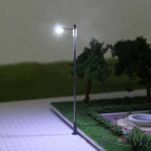 Straßenlaternenpfahl Set für Modelleisenbahnen inklusive zehn LED-Leuchten Höhe 104mm von NbgrvB