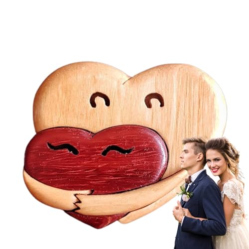 A Hug from My Heart for You - Handgefertigte Holzschnitzereien | Eine Umarmung Von Meinem Herzen | Pocket Hug Herz-Token Aus Holz | Umarmungen Und Liebe-Herz-Ornamente- Für Paare Und Freunde von Nbhuiakl