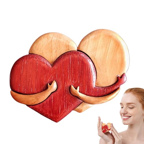 A Hug from My Heart for You - Handgefertigte Holzschnitzereien | Eine Umarmung Von Meinem Herzen | Pocket Hug Herz-Token Aus Holz | Umarmungen Und Liebe-Herz-Ornamente- Für Paare Und Freunde von Nbhuiakl