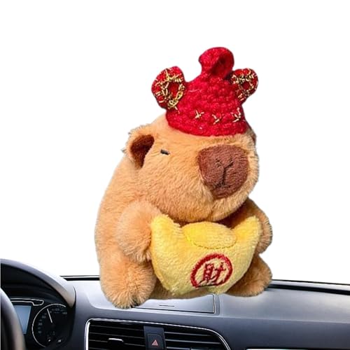 Capybara gefüllt, Capybara Plushie Auto-Innendekoration, kleines Capybara, Auto-Ornament, Tierplüsche, realistische Armaturenbrett-Dekorationen für Armaturenbrett, Lenkrad von Nbhuiakl