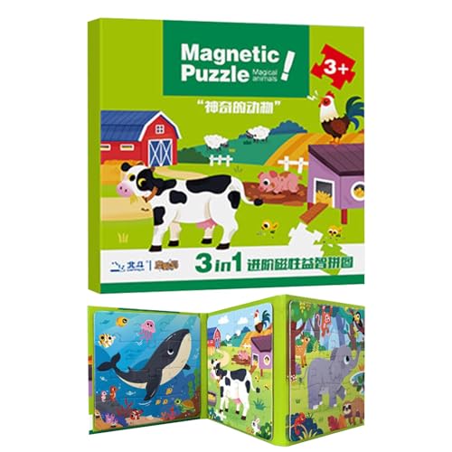 Magnetische Puzzles, Reisepuzzles für | Aktivitäten Puzzles Spielzeug – Magnetische Reisespiele, Spielzeug für Aktivitäten auf der Straße für Kinder von 2 bis 6 Jahren von Nbhuiakl