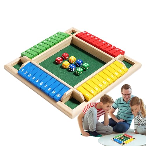 Nbhuiakl Schließen Sie das Würfelspiel aus der Box | Klassische Mathematikspiele aus Holz | Lernspiele interaktive Tischspiele für Tischspiele | Interaktive Familienspiele von Nbhuiakl