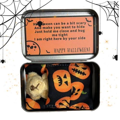 Nbhuiakl Taschenbär, Taschenbär für – Halloween-Plüschpuppe, Set mit Umarmungskarten, Taschenbär, Plüschspielzeug, Halloween-Puppe aus Plüsch für von Nbhuiakl