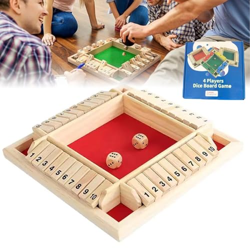 Emboadlie-Spiel, Emboadlie Shut The Box-Spiel, Lustige Emboadlie-Familienspiele – Shut The Box-Brettspiel, Klassische Tischversionen Von Spielen Für Den Unterricht (Rot) von Nbzsmlkn