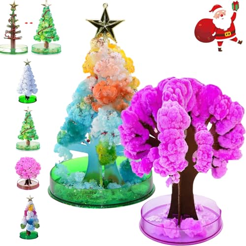 Nbzsmlkn Bausatz Zum Züchten Eines Weihnachtsbaums,Weihnachtsbaum Zum Züchten,Weihnachtsbaum Aus Kristallen Zum Züchten,Weihnachtsbaum Mit Blüten Zum Selbermachen (Bunt+Rosa) von Nbzsmlkn