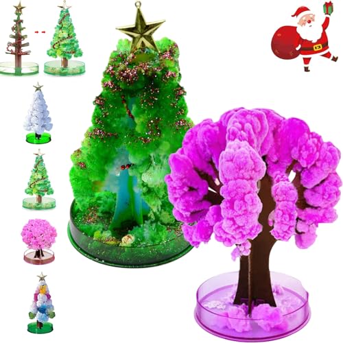 Nbzsmlkn Bausatz Zum Züchten Eines Weihnachtsbaums,Weihnachtsbaum Zum Züchten,Weihnachtsbaum Aus Kristallen Zum Züchten,Weihnachtsbaum Mit Blüten Zum Selbermachen (Grün+Rosa) von Nbzsmlkn