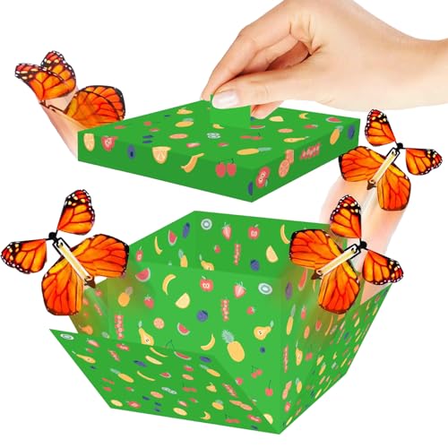 Nchdewui üBerraschungsbox, Magischer Fliegender Schmetterling, Geschenkbox Geburtstag für Geburtstag Hochzeit Abschluss Partydeko (green) von Nchdewui
