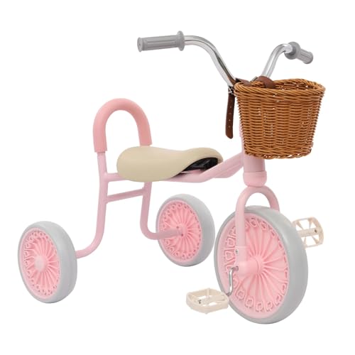 Retro Kinder Dreirad, Rosa Kinder Dreirad mit Pedalen, Kinder Dreirad für 2-6 Jahre alt von NeNchengLi