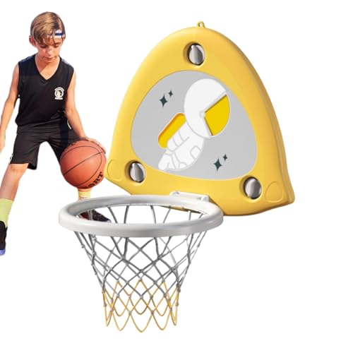 Neamou Kinder-Basketballkorb,Kinder-Basketballkorb - Verstellbares Kleinkind-Basketballtor mit starkem Saugnapf,Enthält einen Basketballball, niedliche Aufkleber und eine tragbare Luftpumpe für Kinder von Neamou