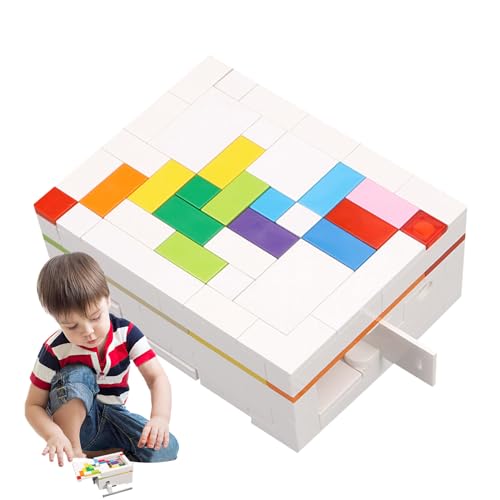 Neamou Puzzle-Box, Puzzle-Schließbox | Regenbogen-Denksport-Box | 3D-Steine, Gedankenrätsel für Puzzle-Fans, Bausteine-Set, Geburtstagsgeschenk für Jugendliche und Erwachsene von Neamou