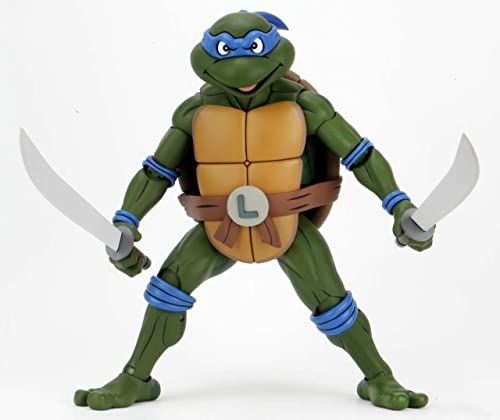 NECA Teenage Mutant Ninja Turtles 1/4 Scale Leonardo Cartoon grün/blau, 100% Kunststoff von NECA