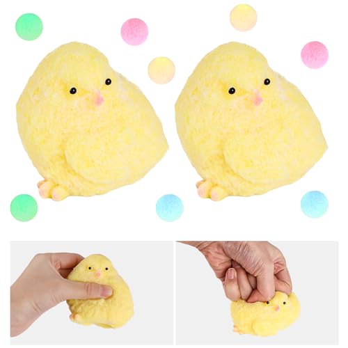 2 Stück Taba Squishy Küken, Squishy Küken Toy, Küken Spielzeug zum Stressabbau, Küken Squeeze Toy, Huhn Fidget Toys, Squishy Küken Antistress Spielzeug, Stressabbau Spielzeug für Kinder und Erwachsene von Necdeol