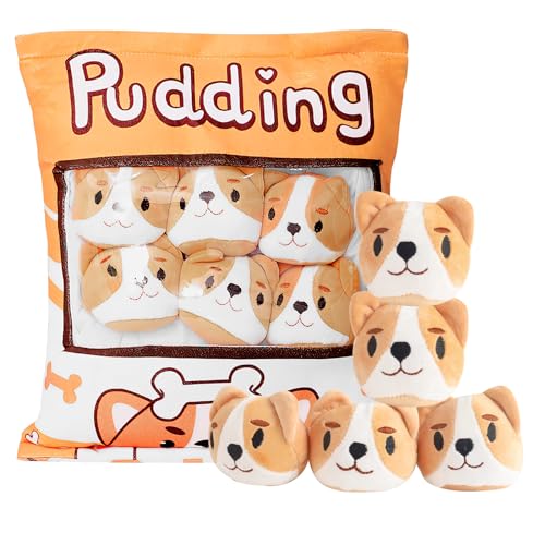 Corgi Plüsch Kissen, Snack Kissen, Pudding Kissen Abnehmbare Corgi-Puppen-kreative Spielzeug, Niedliche Dekoration Geschenk für Jugendliche, Mädchen, Kinder (8 Corgi-Puppe) von Necdeol