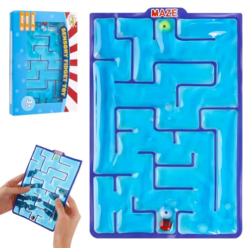 Sensorik Labyrinth Spielzeug, Gel Gefüllte Sensorische Spielzeug, Sensorische Schläuche Fidget Spielzeug, Squishy Sensory Tubes Gefüllt, Squeezable Fidget Spiel für ADHS und Autismus von Necdeol