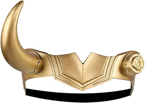 NefsAm Loki Krone Helm Superschurke Gold Loki Hörner Cosplay Maskerade Zubehör Requisite für Dame Halloween Kostüm Party von NefsAm