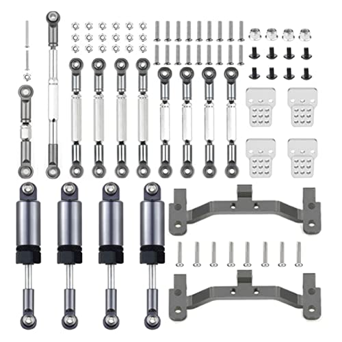 Nelsonerty Metall Lenkung GestäNge Stangen Ziehen Halterung Sitz Stoß DäMpfer Set für C14 C24 1/16 RC Auto Upgrade Teile- von Nelsonerty