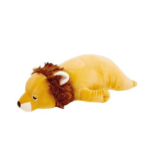 Nemu Nemu Animals 6202739 Plüschtier, Löwe Leon, Kuscheltier, extra weich und kuschelig, Stofftier, Designed in Japan, Kuschelkissen, Größe L, 53 cm von Trousselier