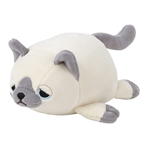 Nemu Nemu Animals 6204647 Plüschtier, Burma-Katze Leo, Kuscheltier, extra weich und kuschelig, Stofftier, Designed in Japan, Kuschelkissen, Größe S, 11 cm von LIV HEART