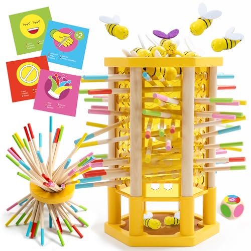 Nene Toys BEEFALL Groß, 4-in-1 Lernspiel mit Bienen, Montessori Spielzeug ab 3 Jahren mit bunten Stäben, Würfeln & Karten - Holzspiel für Jungen & Mädchen 3-9 Jahre - Pädagogisches Familienspiel Nene Toys BEEFALL Groß, 4-in-1 Lernspiel mit Bienen, Montessori Spielzeug ab 3 Jahren mit bunten Stäben, Würfeln & Karten - Holzspiel für Jungen & Mädchen 3-9 Jahre - Pädagogisches Familienspiel von Nene Toys