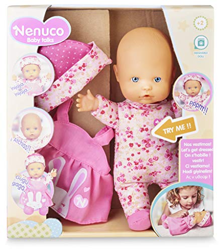 NENUCO - Baby Talks, Wir verkleiden uns! | Interaktive Puppe mit Geräuschen - Für Kinder ab 1 Jahr - Spielzeugpuppe, Puppe mit Zubehör, Puppe mit Haaren von Nenuco