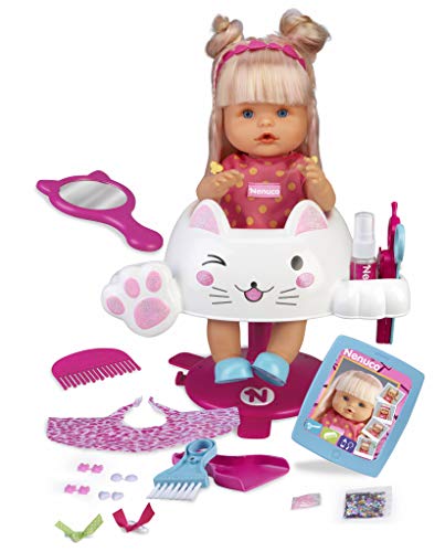 Nenuco Glitter Friseur - Babypuppe mit Allen Friseurzubehörteilen (Famosa 700015153) von Nenuco