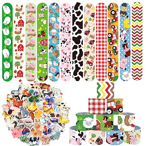 Farm Schnapparmband，Bauernhof Party Mitgebsel，Farm Animals Schnapparmbänder，Snap Armband Snap Bracelets ，Farm Party Supplies Spielzeug Kindergeburtstag Mitgebsel für Kinder Jungen Mädchen von Nesloonp