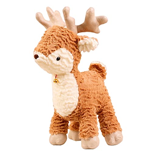 Plüschtier, Plush Toy, Weihnachtshirsch Plüschpuppe, Weiche Cartoon Plüschtiere Geschenke für Kinder Mädchen Jungen Bett Kinderzimmer Dekor Weihnachten Party Supplies, 30cm von Nesloonp