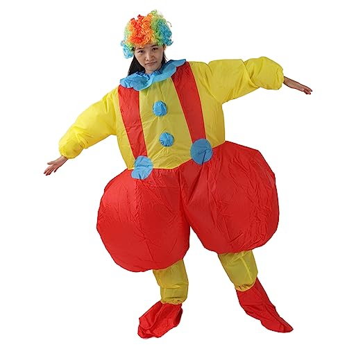Clown Costume Set, Red Clown Nose Shoes Hat, Waterproof Clown Inflatable Cosplay Outfits, White Gloves Accessories for Clown Parties Carnivals Pretend Play Women Men Adults von NestNiche