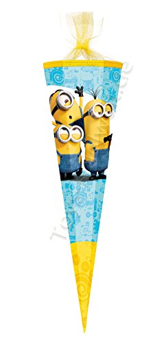 Nestler 6857490 - Schultüte 6 eckig Minions, mit Tüll, 85 cm von Nestler