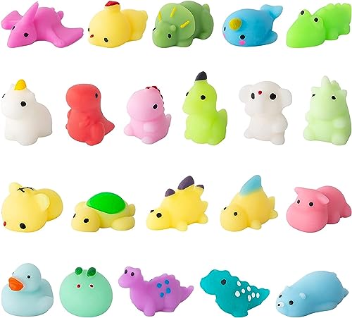 21 Stück Kawaii Mochi Squishy Toys - Mini Squishies Noctiluque Soft Squeeze Spielzeug - Niedliches Tier Squishy Anti-Stress Spielzeug - Belohnung Geschenk für Kind Mädchen von Nestling