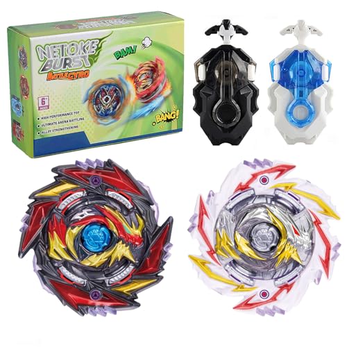 Netoke Bey Gyro Blade Burst Turbo Set, 4D Metall Fusion Kampf Kreisel, Mit Battling Top Launcher, Geschenk-Sets,(B-170-1+B-170-2) von Netoke