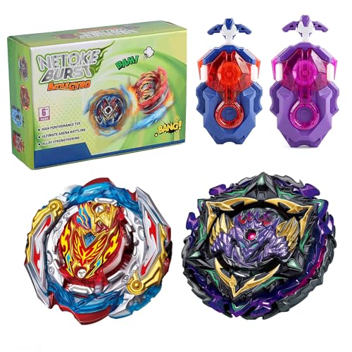 Netoke Bey Gyro Blade Burst Turbo Set, 4D Metall Fusion Kampf Kreisel, Mit Battling Top Launcher, Geschenk-Sets,(B-201+B-175) von Netoke