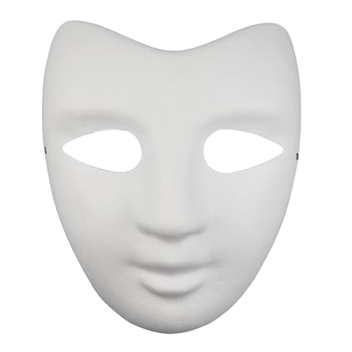 Netuno 12x Blanko-Masken Theater Weiß Pappmasken blank zum selbst Bemalen Gestalten Maskerade-Masken Gesichtsmasken Papiermasken für Karneval Cosplay Halloween Kostüm Party Masken Theatermaske von Netuno