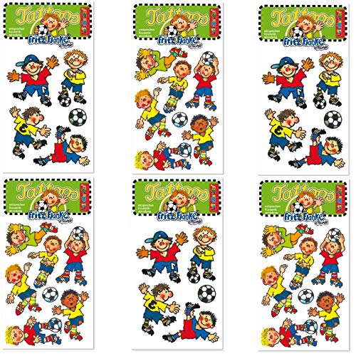 Neu: 6-teiliges Tattoo-Set * Fussball Jungs * vom Lutz Mauder-Verlag | Kinder Kindertattoo Kindergeburtstag Geburtstag Mitgebsel Fußball WM 2018 von Neu: