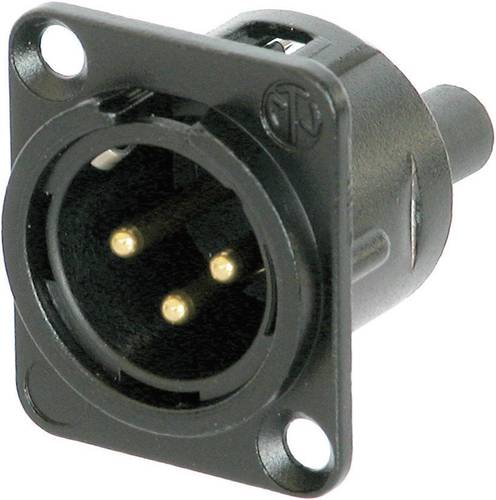 Neutrik NC3MD-S-B-1 XLR-Steckverbinder Flanschstecker, Kontakte gerade Polzahl: 3 Schwarz 1St. von Neutrik