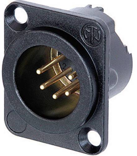 Neutrik NC5MD-LX-B XLR-Steckverbinder Flanschstecker, Kontakte gerade Polzahl: 5 Schwarz 1St. von Neutrik