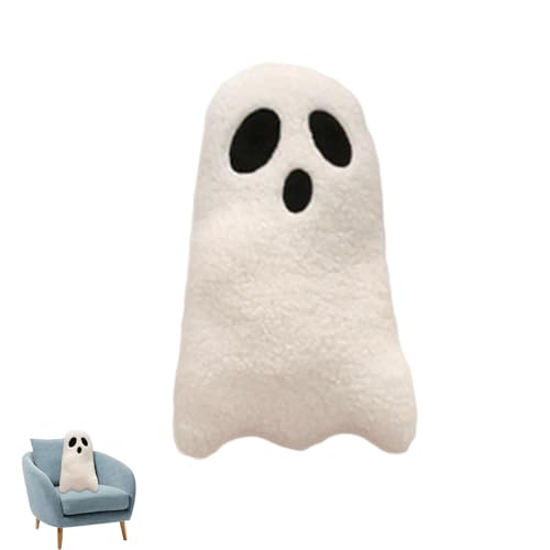 Ghost Stoffed Plushie - Halloween Ghost Pillow Puppe, Weiches Plüschspielzeug | Nettes Umarmungskissen, Gruselige Dekorative Plüsch, Weißes Ghost -Stofftier Für Kinder, Erwachsene, Wohnkultur, Urlaubs von NevPuose